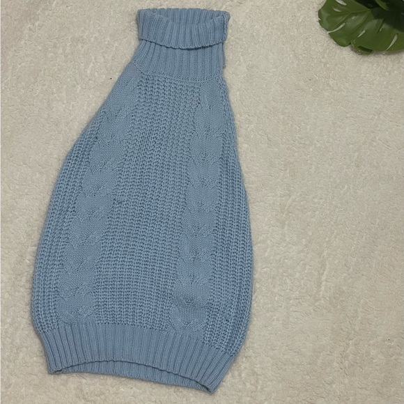 Retro Chic Dresses & Skirts - Sexy Fitted XS Sweater Dress in baby blue, open back